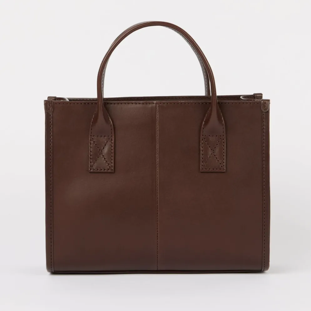 O My Bag Ledertasche JACKIE MIDI inkl. Webgurt Chocolate klassisches Leder