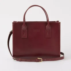 O My Bag Ledertasche JACKIE MIDI inkl. Ledergurt Dark Cherry klassisches Leder