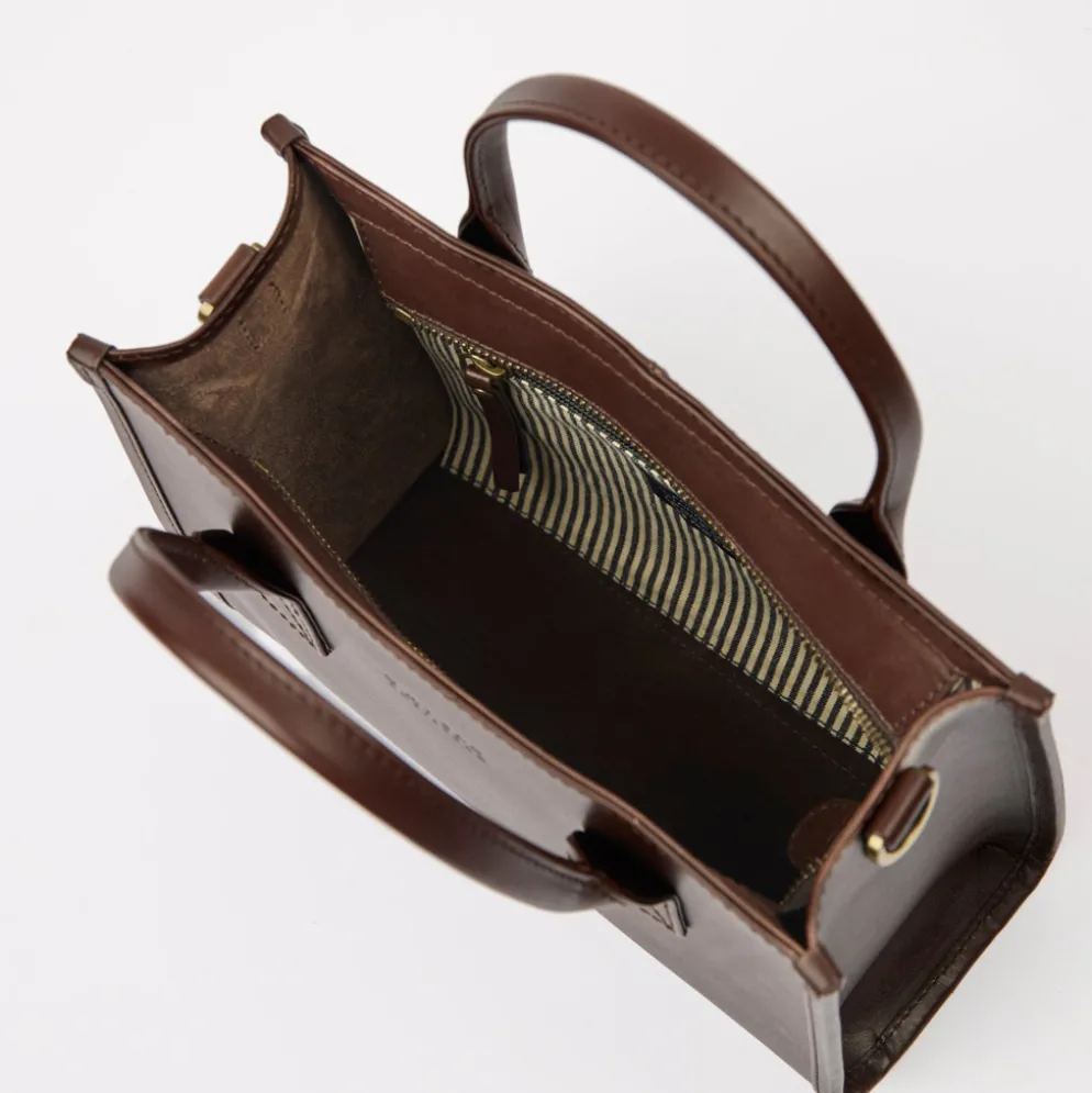O My Bag Ledertasche JACKIE MIDI inkl. Ledergurt Chocolate klassisches Leder