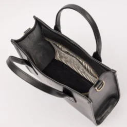 O My Bag Ledertasche JACKIE MIDI inkl. Ledergurt Black klassisches Leder