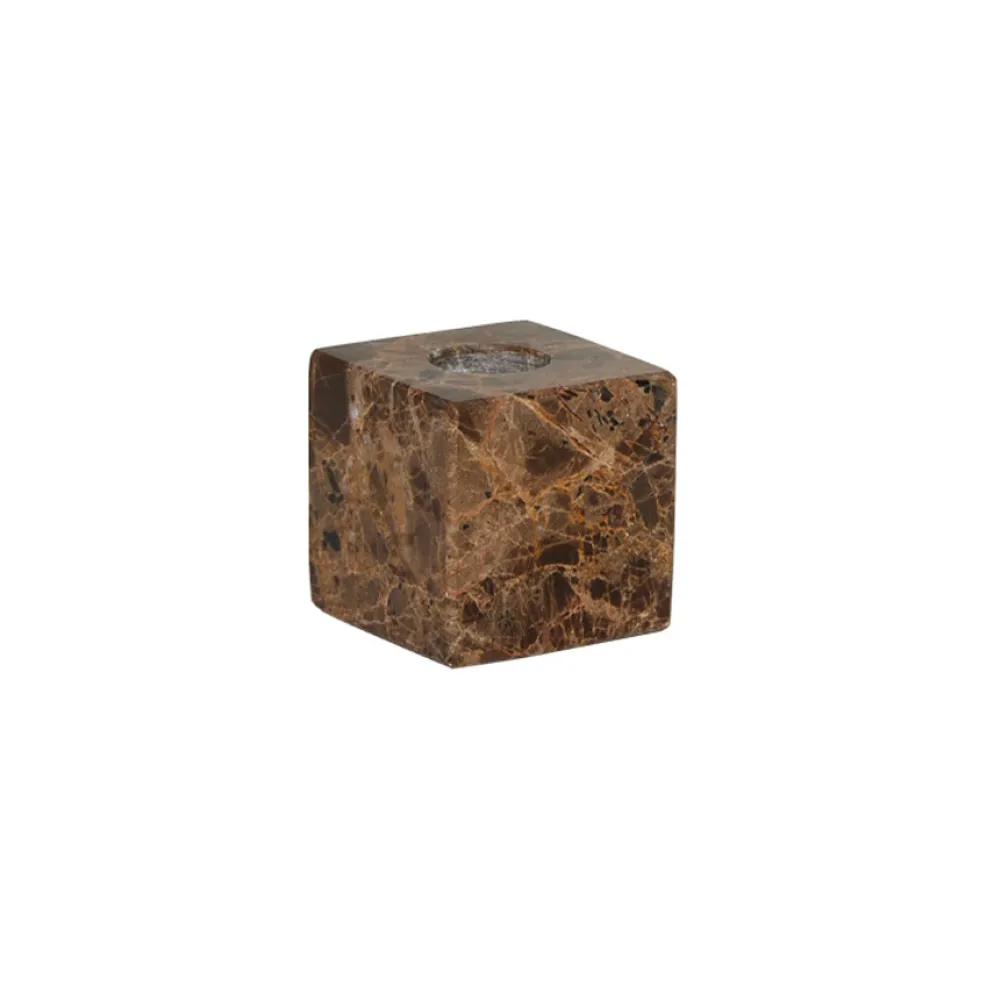 OYOY Savi Kerzenhalter Square Marble Low Choko