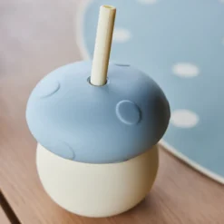 OYOY Trinkbecher Mushroom Offwhite / Blue