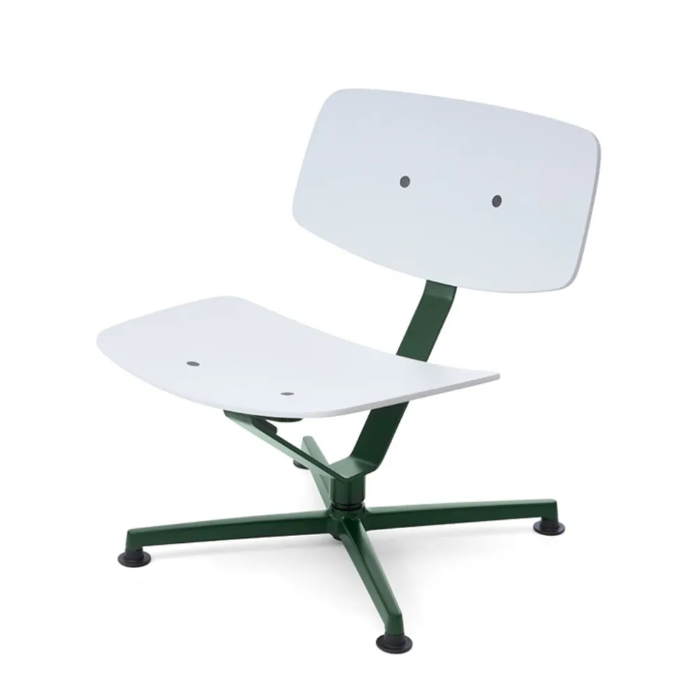 raawii Lounge chair Dark green / Sitzschale light grey