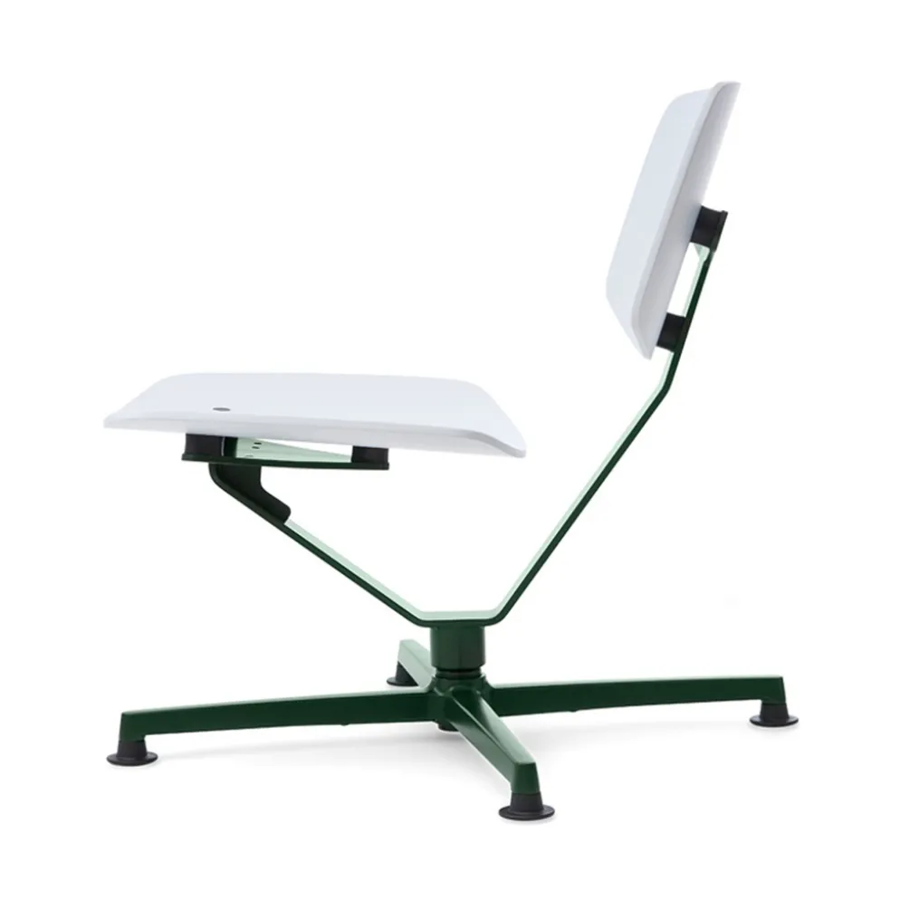 raawii Lounge chair Dark green / Sitzschale light grey