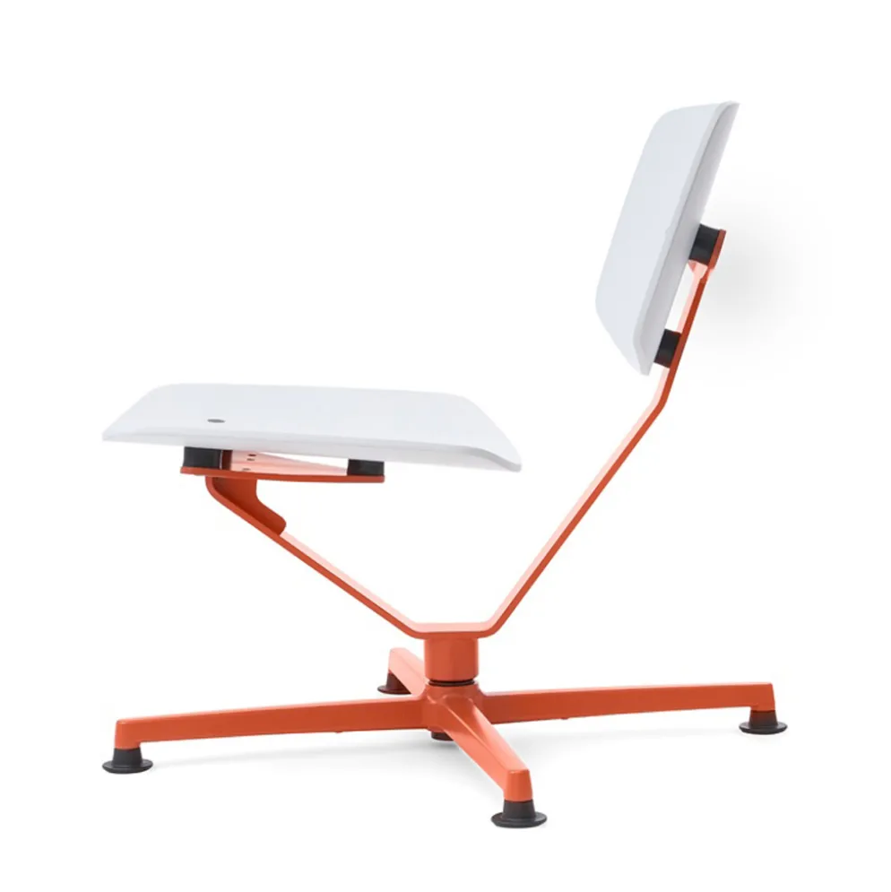 raawii Lounge chair Orange / Sitzschale light grey