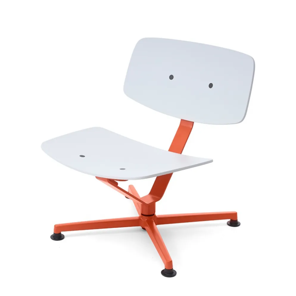 raawii Lounge chair Orange / Sitzschale light grey