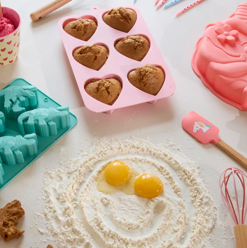 Rice Backform Silikon Hearts Soft Pink