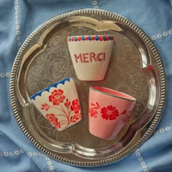 Rice Becher Keramik oval handbemalt MERCI 300 ml