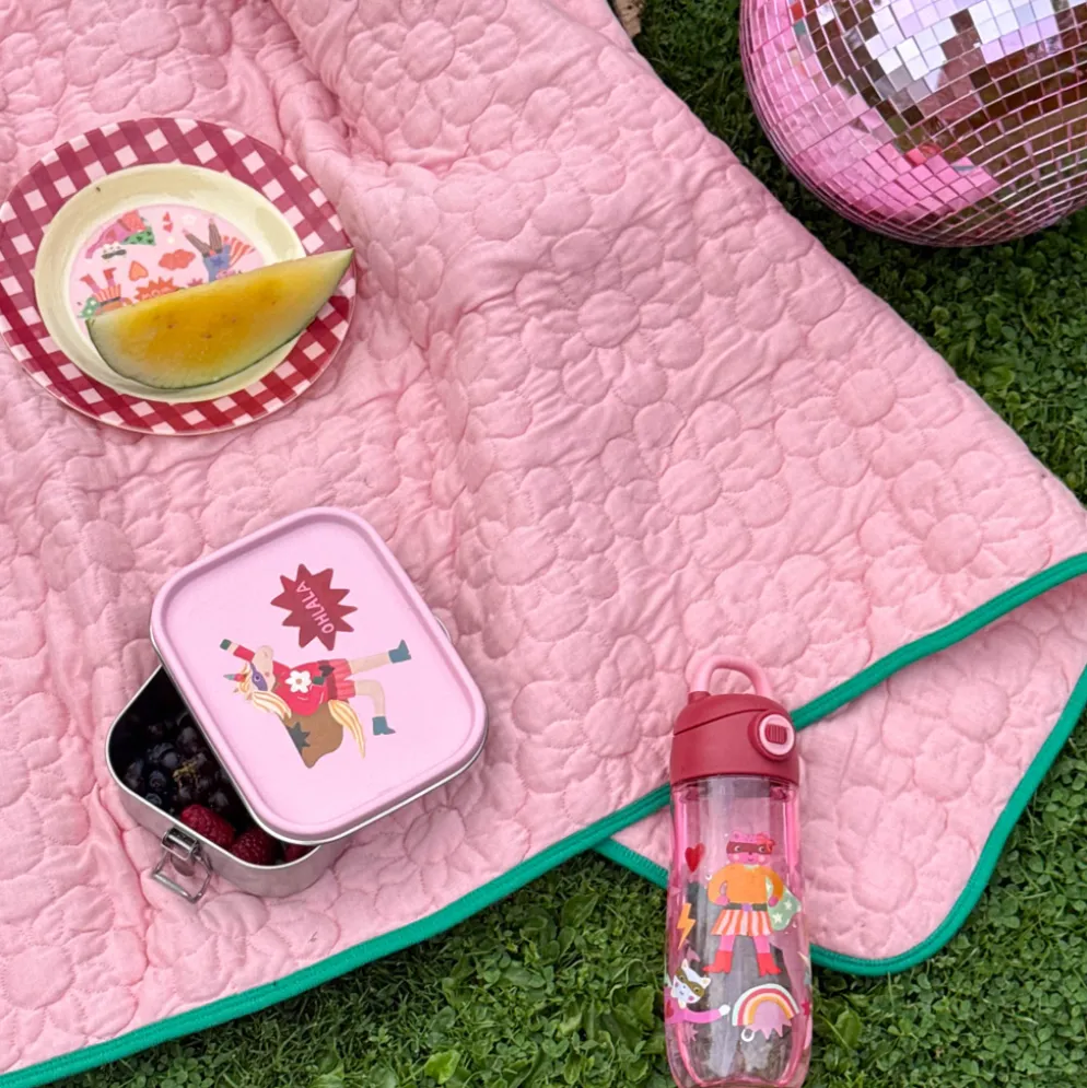 Rice Decke Quilt Flower Soft Pink/ Green