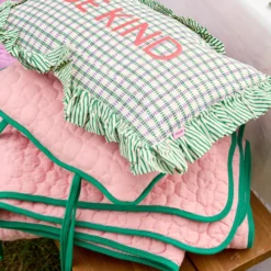 Rice Decke Quilt Flower Soft Pink/ Green