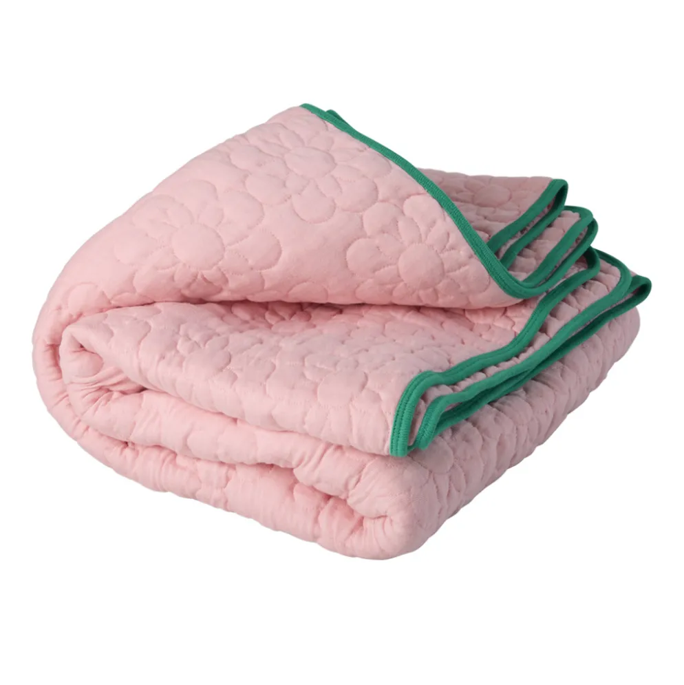 Rice Decke Quilt Flower Soft Pink/ Green