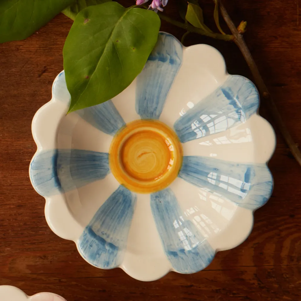 Rice Dip-Schale Keramik handbemalt Stripes Blue/Soft Green/Lavender 3er-Set