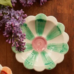 Rice Dip-Schale Keramik handbemalt Stripes Blue/Soft Green/Lavender 3er-Set