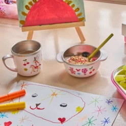 Rice Edelstahl Baby-Tasse Pink Fun Fair 260 ml