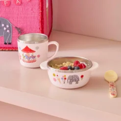 Rice Edelstahl Baby-Tasse Pink Fun Fair 260 ml