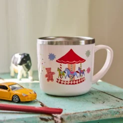 Rice Edelstahl Baby-Tasse Pink Fun Fair 260 ml