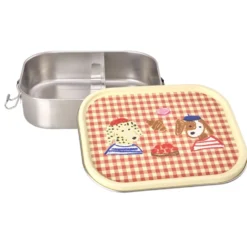 Rice Edelstahl Lunchbox Brotdose mit flexiblem Trenner Red Kids Paris 1400 ml