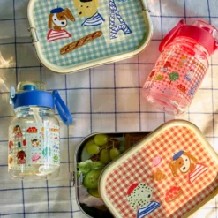 Rice Edelstahl Lunchbox Brotdose mit flexiblem Trenner Red Kids Paris 1400 ml