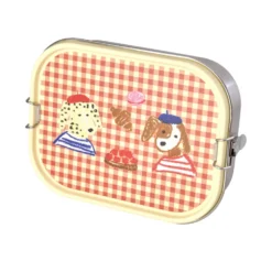 Rice Edelstahl Lunchbox Brotdose mit flexiblem Trenner Red Kids Paris 1400 ml