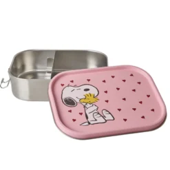 Rice Edelstahl Lunchbox Brotdose mit flexiblem Trenner Pink Snoopy 1400 ml