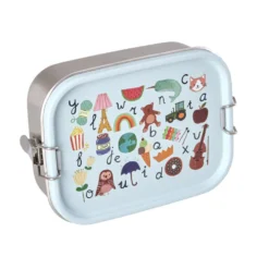 Rice Edelstahl Lunchbox Brotdose mit flexiblem Trenner ABC Blue 800 ml