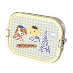 Rice Edelstahl Lunchbox Brotdose mit flexiblem Trenner Blue Kids Paris 1400 ml