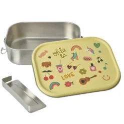 Rice Edelstahl Lunchbox Brotdose mit flexiblem Trenner Unicorn Love 1400 ml