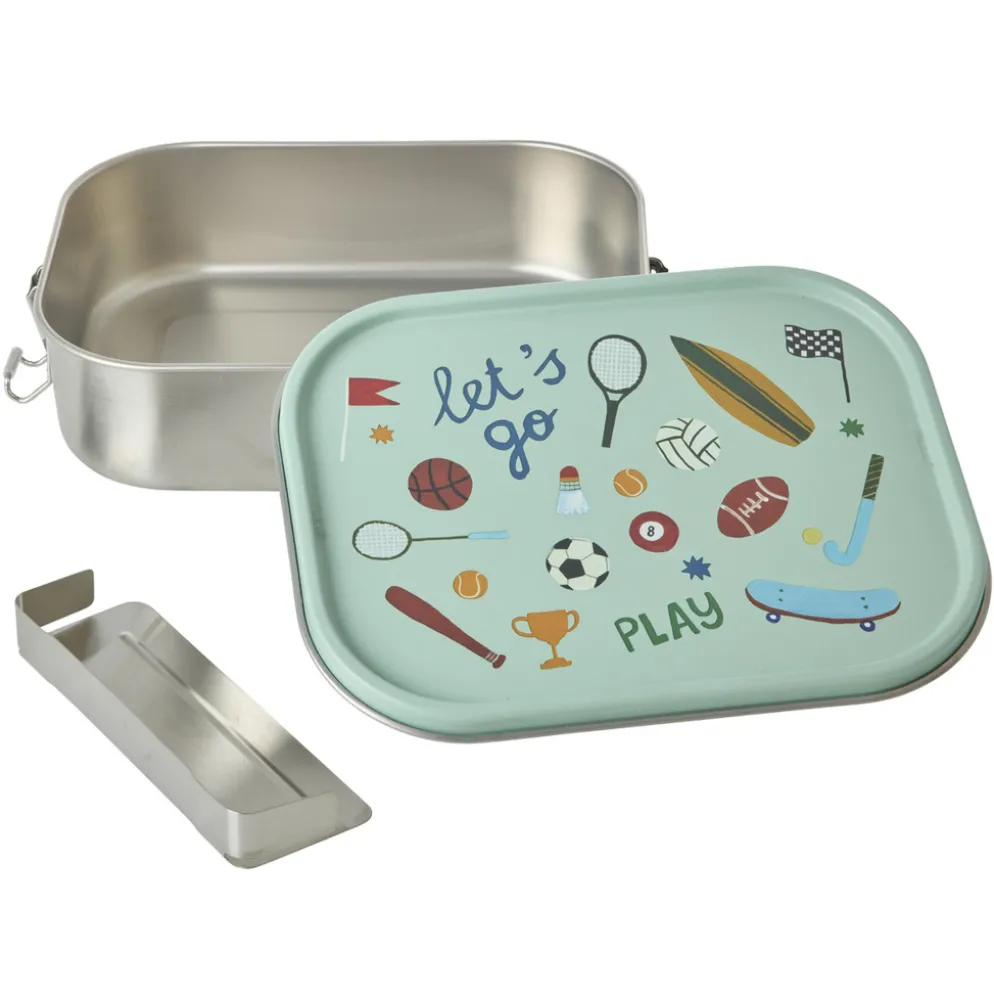 Rice Edelstahl Lunchbox Brotdose mit flexiblem Trenner Sports 1400 ml