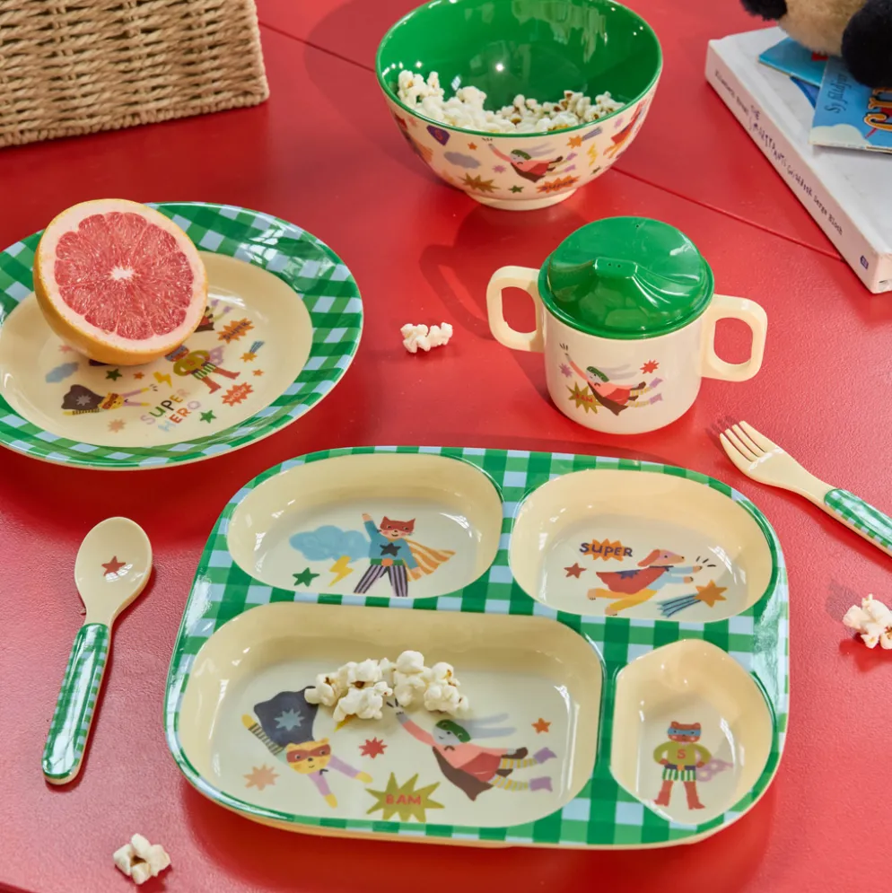 Rice Geschirr Baby Geschenkbox Hero Green 4-teilig