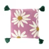 Rice Gestrickted Kissen Flowers and Tassels Pink 40x40