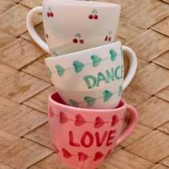 Rice Jumbo-Tasse Keramik handbemalt LOVE 420 ml