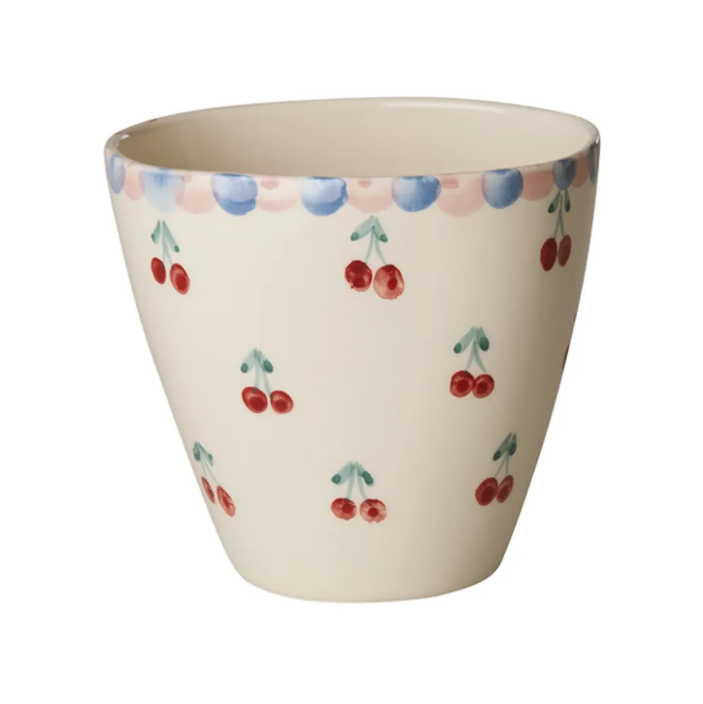Rice Keramik Becher Oval handbemalt Cherries
