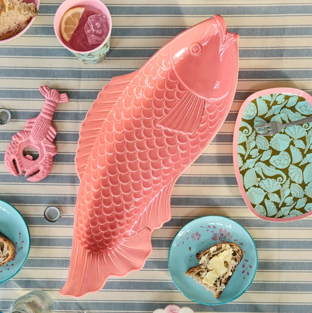Rice Keramik Servierplatte Fish Coral