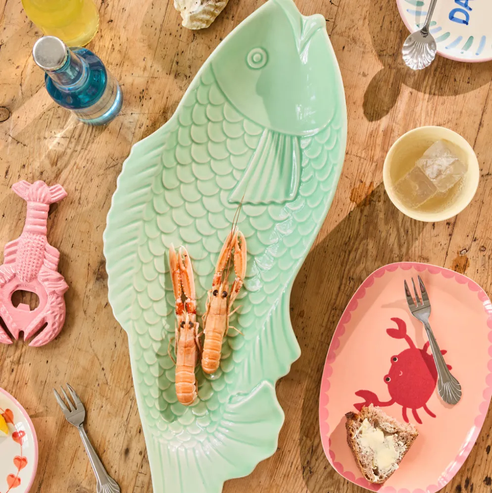 Rice Keramik Servierteller Fish Apple Green