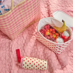 Rice Kühltasche Red Hearts in Cream Small