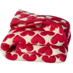 Rice Kinderdecke Quilt Heart Cream/ Red
