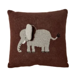 Rice Kissen Elephant mit 3D Details Chocolate Brown 30x30
