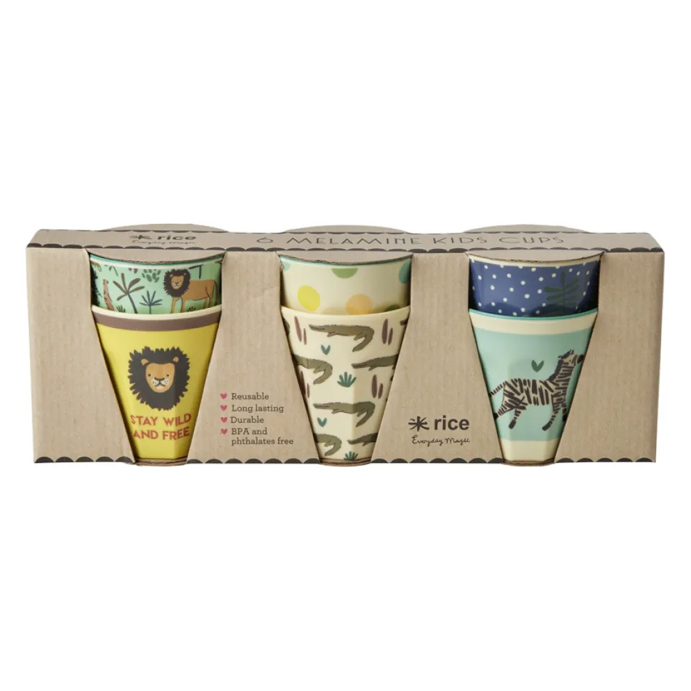 Rice Kleine Melamin Becher Jungle 6er-Set
