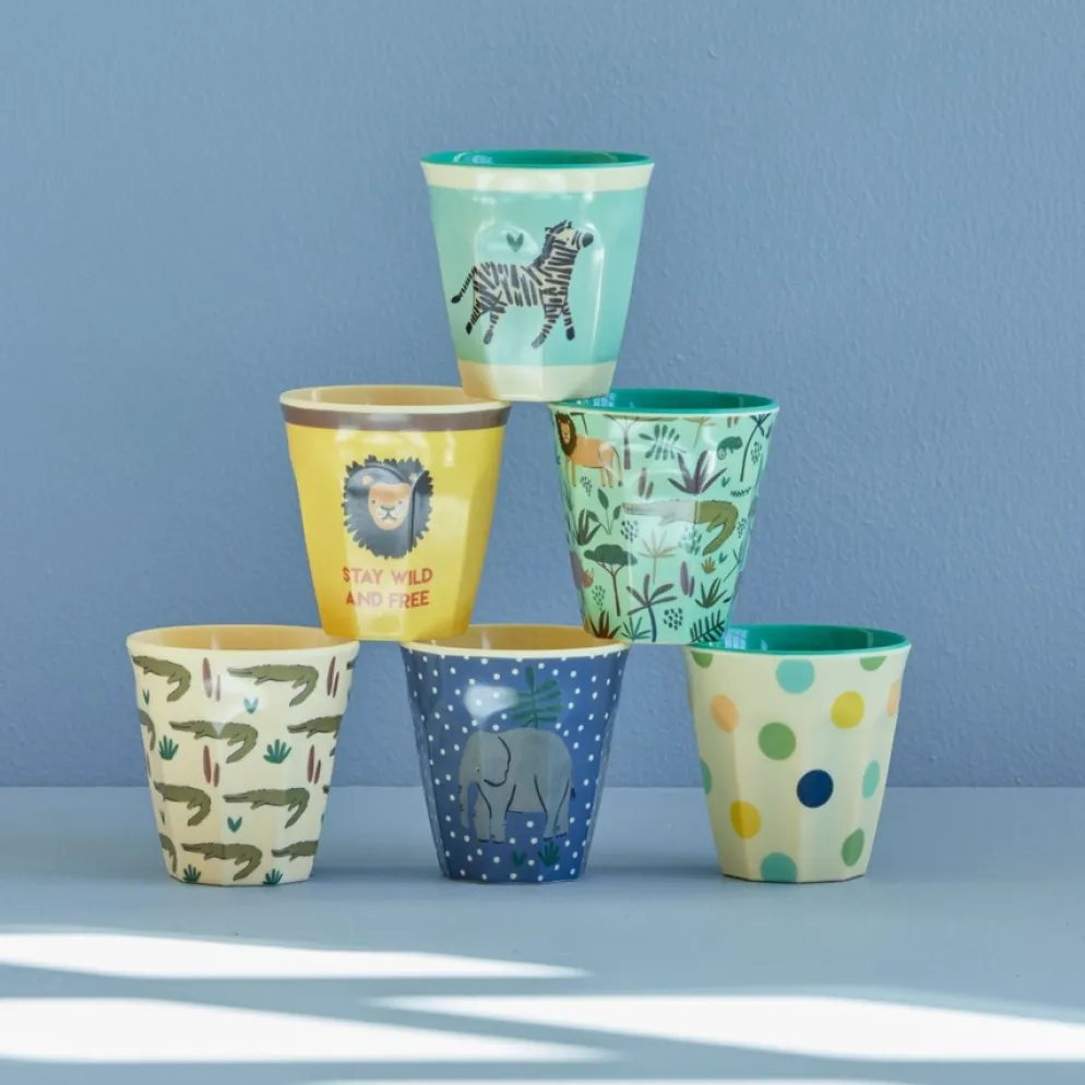 Rice Kleine Melamin Becher Jungle 6er-Set