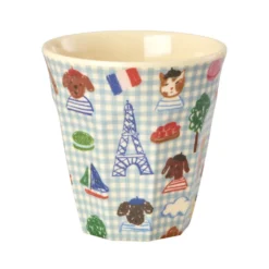 Rice Melamin Becher Blue Kids in Paris Blue 250 ml