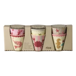 Rice Melamin Becher Coral Ocean Prints 160 ml 6er-Set