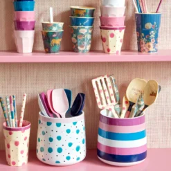 Rice Melamin Becher Flower Collage