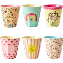 Rice Melamin Becher Funky Prints 6er-Set