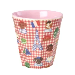 Rice Melamin Becher Red Kids in Paris Pink 250 ml
