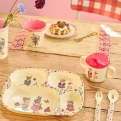 Rice Melamin Geschirr Baby Geschenkbox Nathalie Lété Cream 4-teilig
