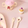 Rice Melamin Geschirr Baby Geschenkbox Pink ABC 4-teilig