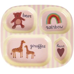 Rice Melamin Geschirr Baby Geschenkbox Pink ABC 4-teilig