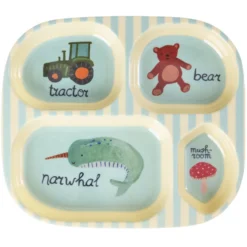 Rice Melamin Geschirr Baby Geschenkbox Blue ABC 4-teilig