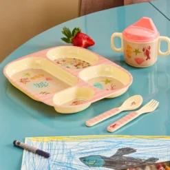 Rice Melamin Geschirr Baby Geschenkbox Coral Ocean 4 teilig