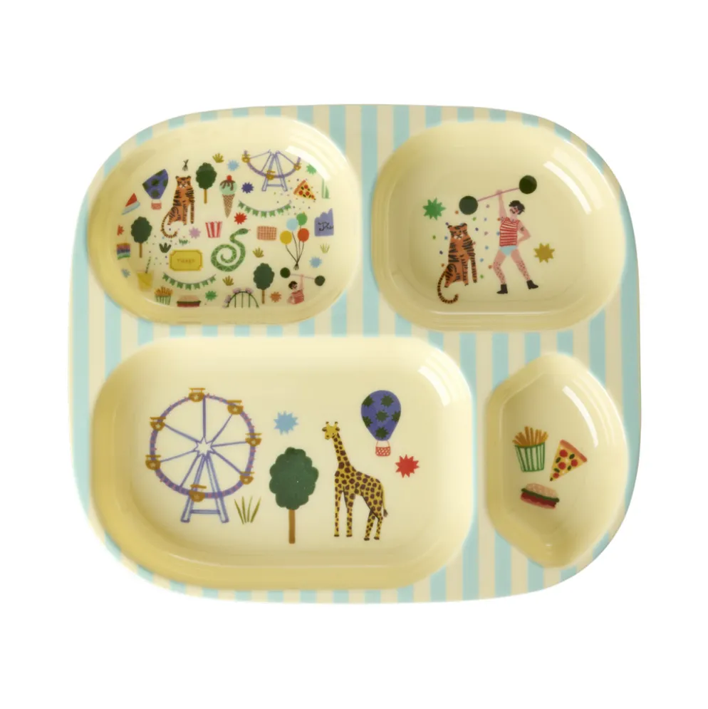 Rice Melamin-Geschirr Baby Geschenkbox Fun Fair Mint 4-teilig